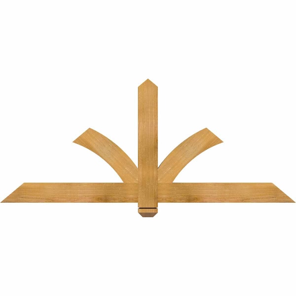 Ekena Millwork Redmond Rough Sawn Timber Gable Bracket, Western Red Cedar, 60"W x 25"H x 2"D x 4"F, 10/12 Pitch GBW060X25X0204RED00RWR - main